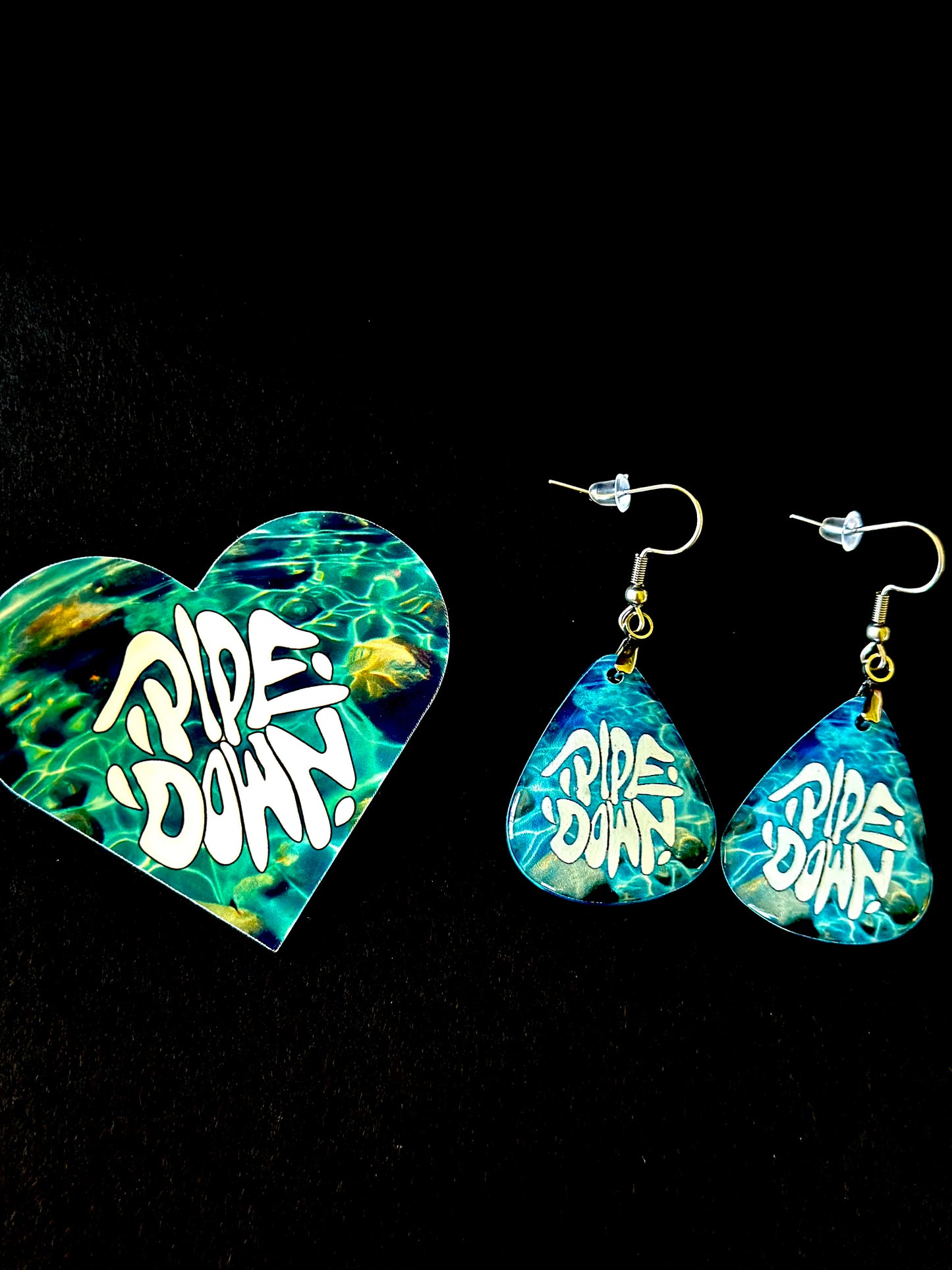 Pipe Down X Wando Creative Earrings - Tahoe Blue