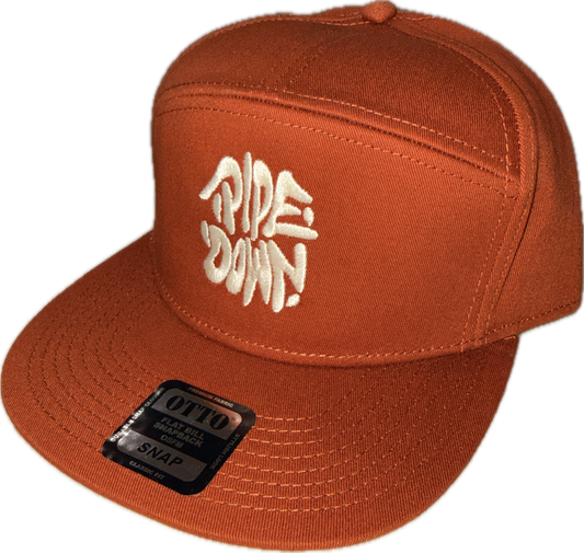 Pipe Down 7 Panel Snapback - Rust